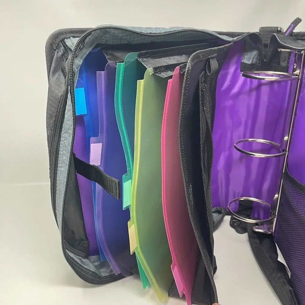 Case It Purple Large Capacity Zipper Binder 3 Rings 3
